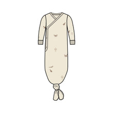 Load image into Gallery viewer, Indy Kimono Gown: Fox / Cranberry + Taupe / NB
