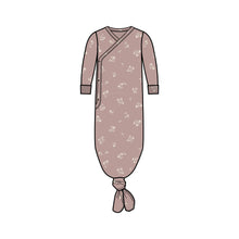 Load image into Gallery viewer, Indy Kimono Gown: Fox / Cranberry + Taupe / NB