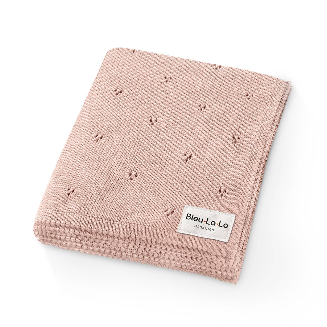 100% Organic Cotton Pointelle Swaddle Receiving Baby Blanket: Ballet Slippers