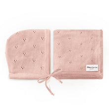 Load image into Gallery viewer, 100% Organic Cotton Luxury Organic Blanket + Bonnet Hat Set: Gray
