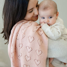 Load image into Gallery viewer, 100% Luxury Cotton Receiving Swaddle Baby Blanket - Heart: Sage
