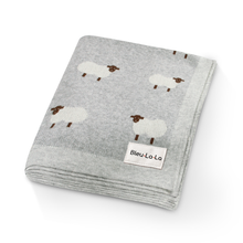 Load image into Gallery viewer, 100% Luxury Cotton Swaddle Receiving Baby Blanket - Sheep: Grey
