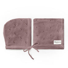 Load image into Gallery viewer, 100% Organic Cotton Luxury Organic Blanket + Bonnet Hat Set: Gray
