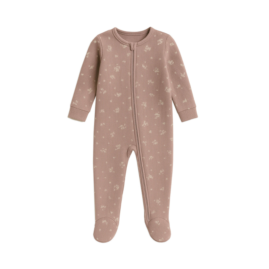 Kit Ribbed Zipper Sleeper: Amaya Floral / Mauve / 12-18M
