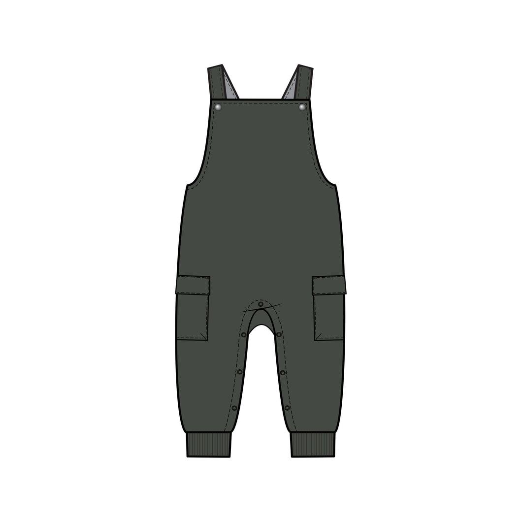 Layall Cargo Overalls: Pine / 3-6M