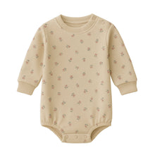 Load image into Gallery viewer, Jamie Fleece Bubble Romper: Fani Floral / Oat + Raspberry / 18-24M
