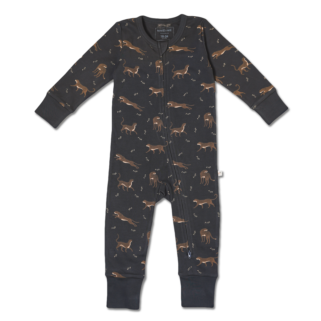 Organic 2-Way Zip Romper - Leopard: 18-24M