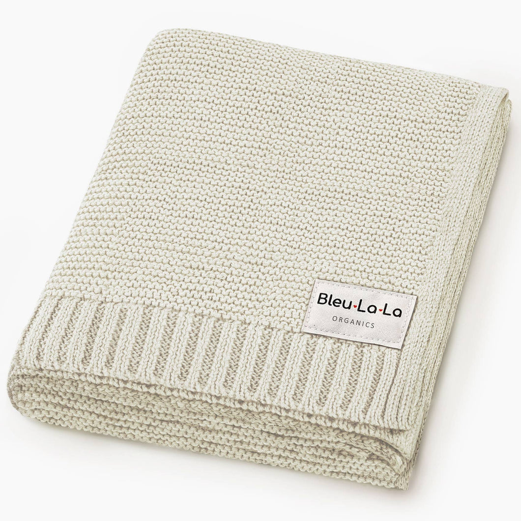 100% Organic Luxury Cotton Swaddle Receiving Baby Blanket: Cream