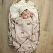 Load image into Gallery viewer, 100% Luxury Cotton Swaddle Receiving Baby Blanket - Mushroom: Camel
