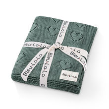 Load image into Gallery viewer, 100% Luxury Cotton Receiving Swaddle Baby Blanket - Heart: Sage
