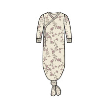 Load image into Gallery viewer, Indy Kimono Gown: Fox / Cranberry + Taupe / 0-3M
