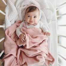 Load image into Gallery viewer, 100% Organic Cotton Luxury Organic Blanket + Bonnet Hat Set: Gray
