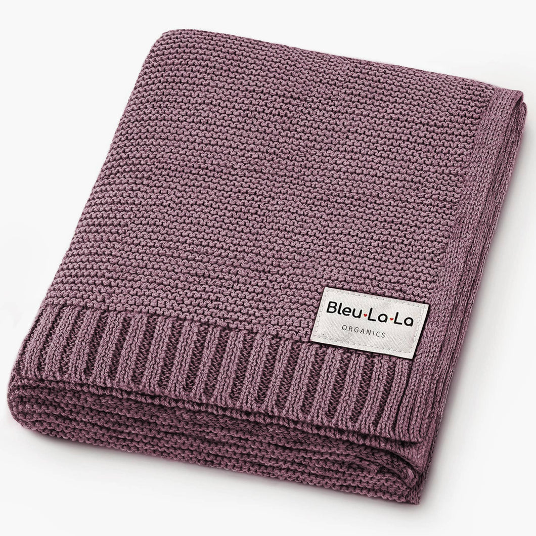 100% Organic Luxury Cotton Swaddle Receiving Baby Blanket: Plum
