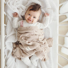 Load image into Gallery viewer, 100% Luxury Cotton Receiving Swaddle Baby Blanket - Heart: Cream
