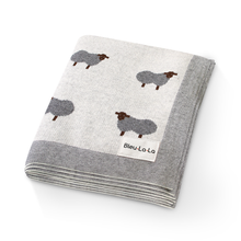 Load image into Gallery viewer, 100% Luxury Cotton Swaddle Receiving Baby Blanket - Sheep: Grey
