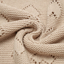 Load image into Gallery viewer, 100% Luxury Cotton Receiving Swaddle Baby Blanket - Heart: Cream
