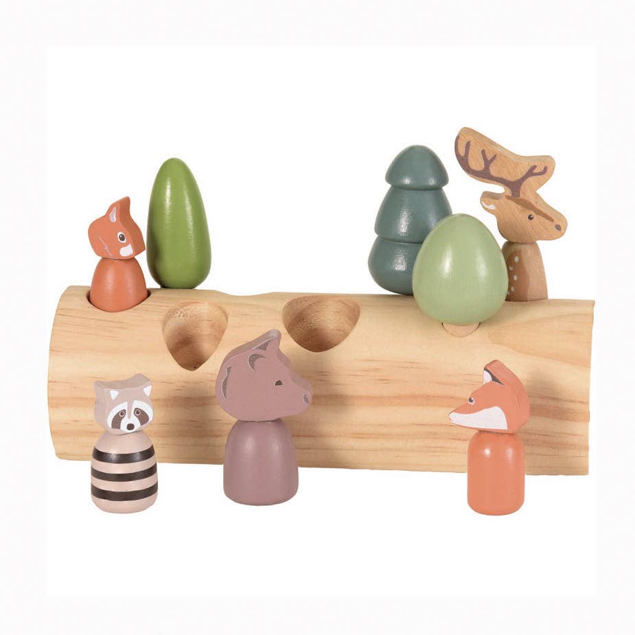 Forest Animals In A Log