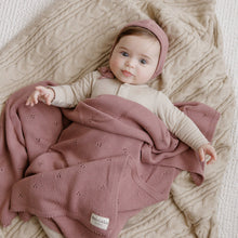 Load image into Gallery viewer, 100% Organic Cotton Pointelle Swaddle Receiving Baby Blanket: Ballet Slippers
