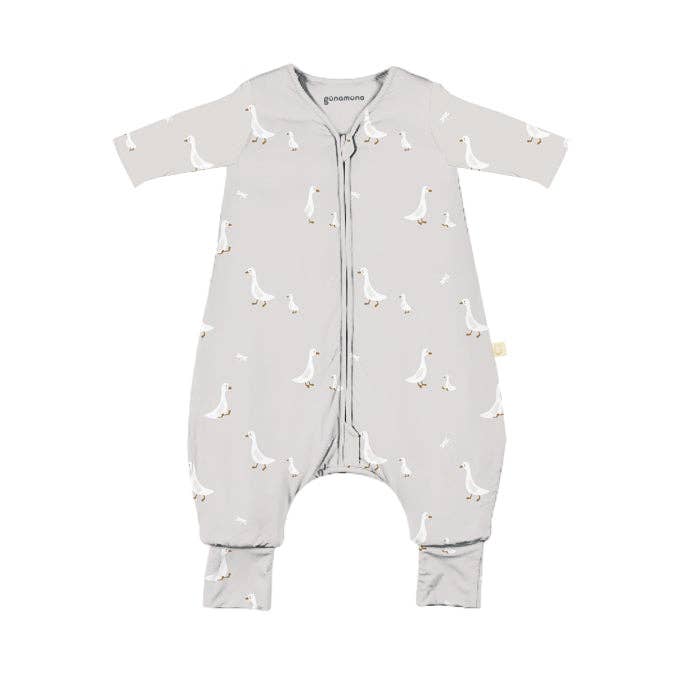 FW25 LONG SLEEVE FOOTIE SLEEP BAG: Goose / 3-6M / 1.0